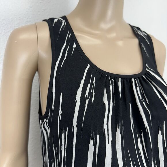 Daniel Rainn Tank Top Womens S Black White Chiffon Office Siren Capsule Staple L - Picture 2 of 6
